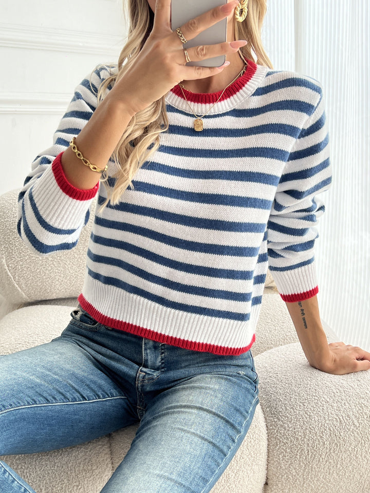 Mary | Striped Crewneck