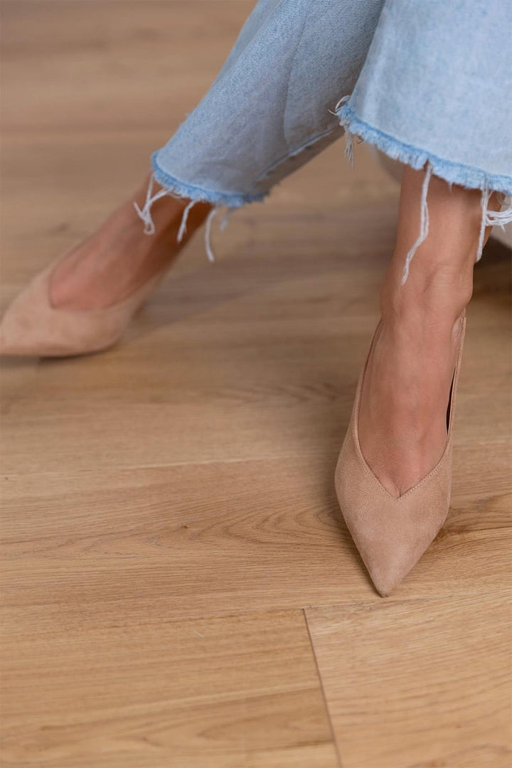 Claudia™ | Elegant Nude Slingback Shoes
